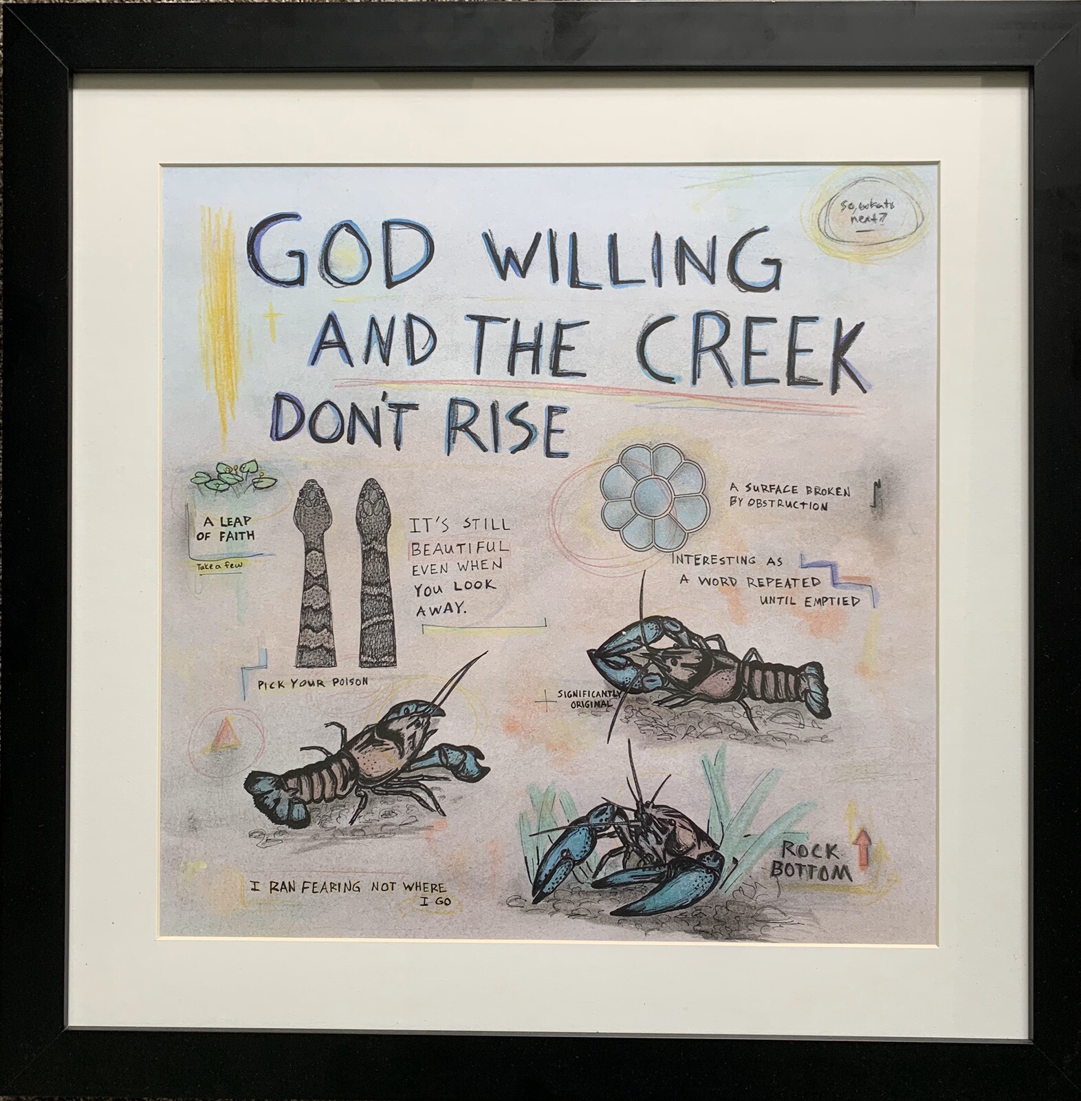 The Creek Dont Rise – 2020, 17.5” X 17.5” Original Contemporary Art Crayfish