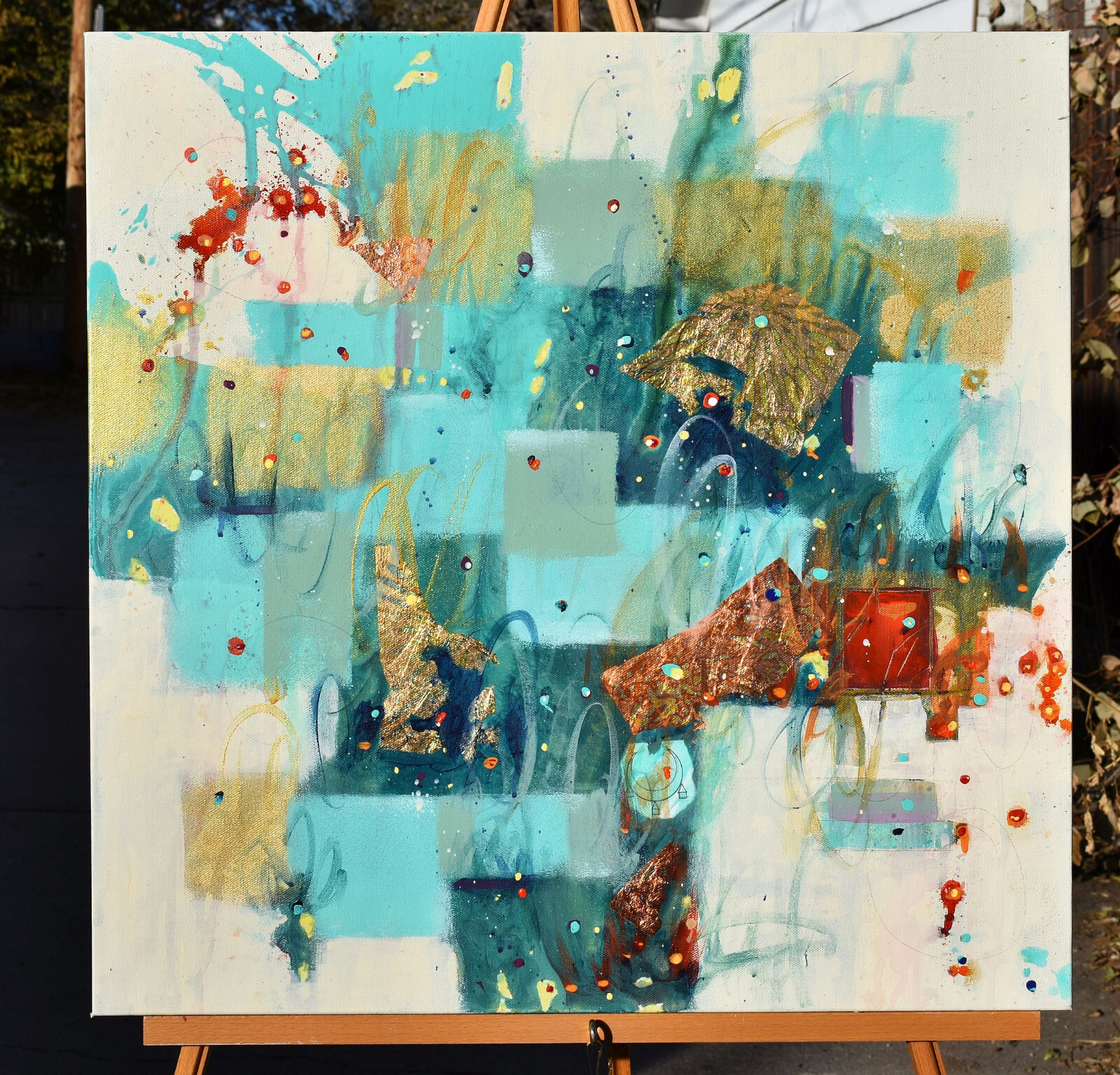 One Wintry Day – Abstract art – 24 x 24 IN / 61 x 61 CM – Abstract Painting