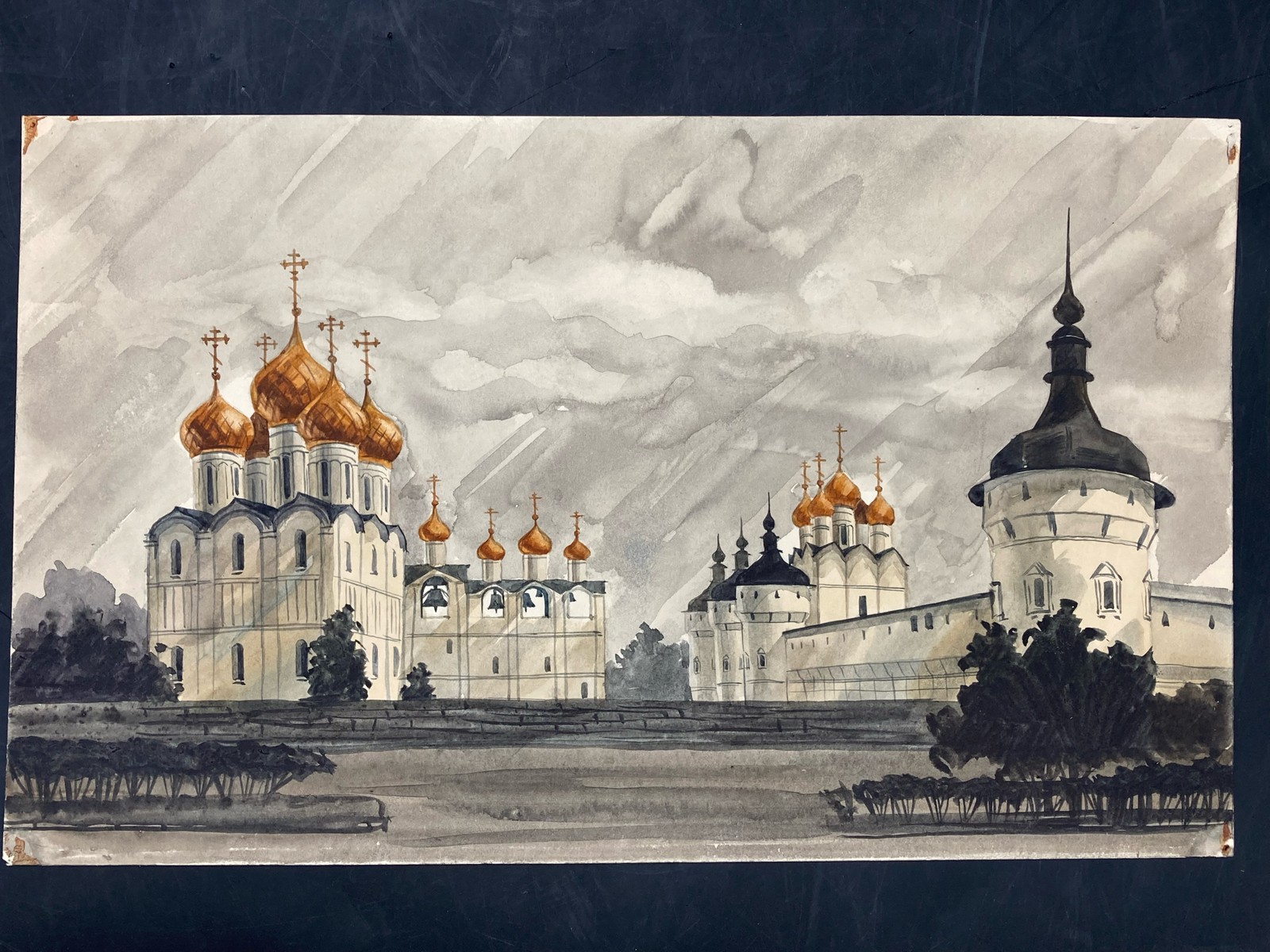 Rostov Kremlin Russian Watercolor Painting