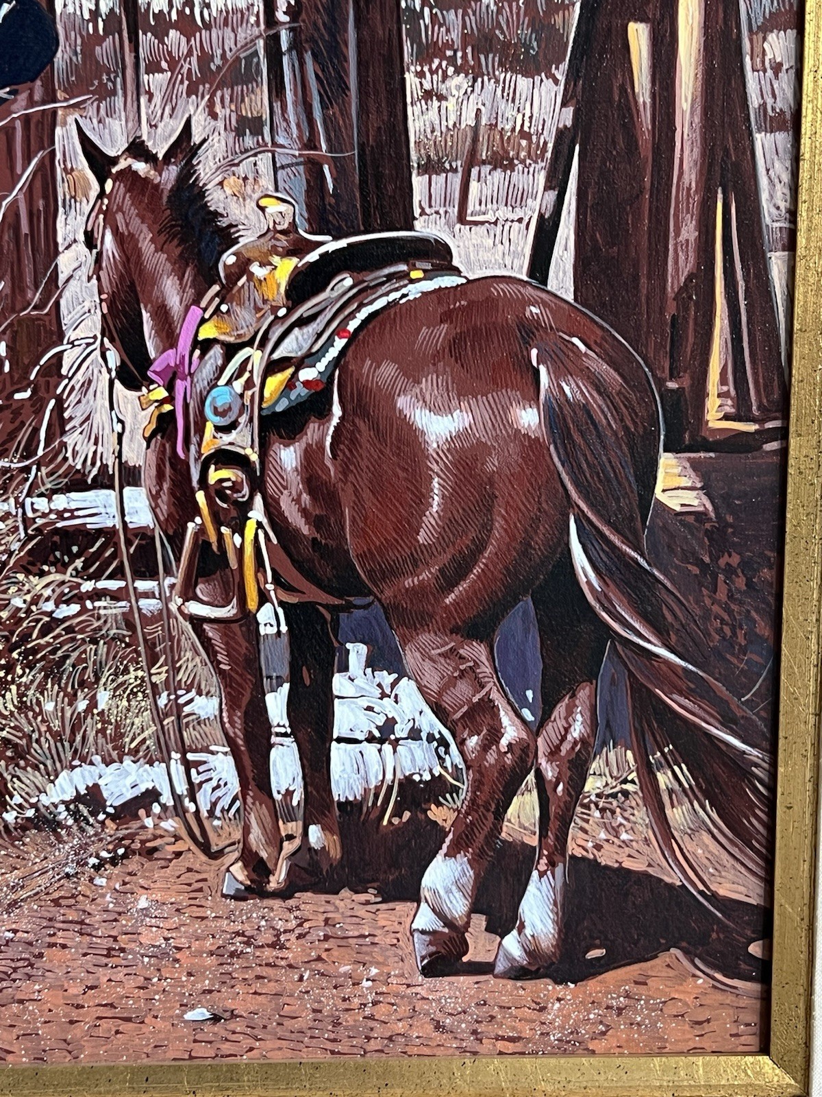 L.B. Porter Original Western Oil Painting “The Big Hill” -Oil Derrick / Cowboy