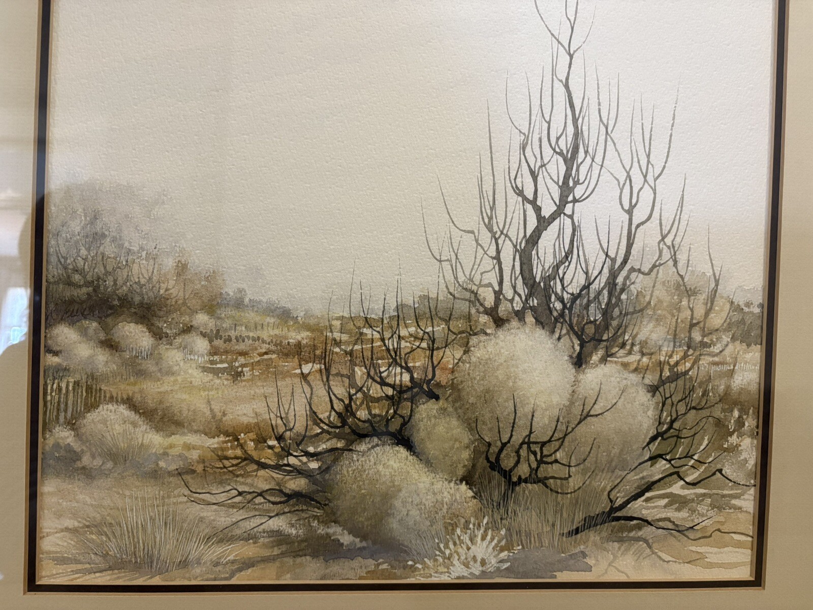 Original Watercolor Arid Landscape PAIR