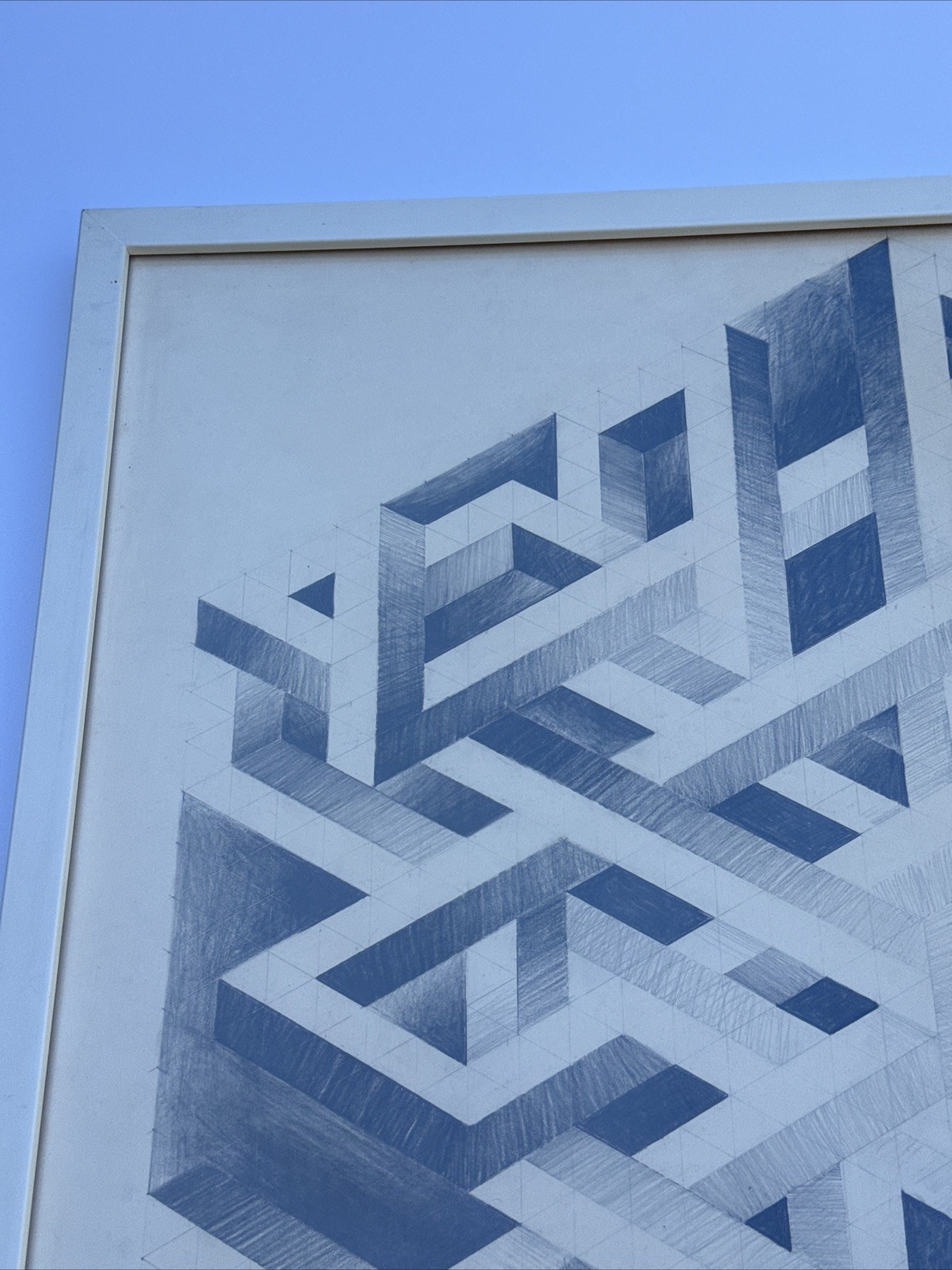 ABSTRACT DRAWING 1970 PROFESSOR LUBENSKY POP MODERNIST CHICAGO KANSAS GEOMETRIC