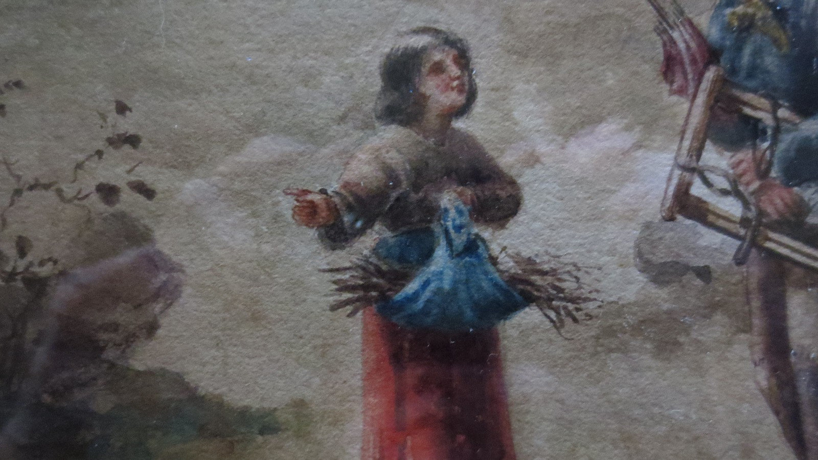 Antique original watercolor by F. Fernandez Gimenez (1846 – 1873) «Savilla»