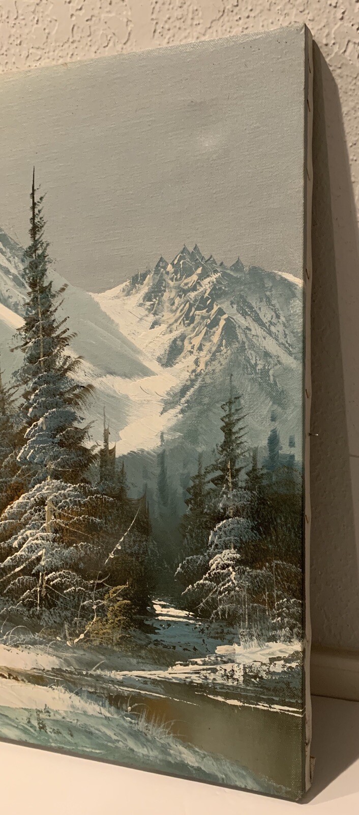 Vintage Original Signed HORDEN Mountainscape Snow Scene Oil Painting