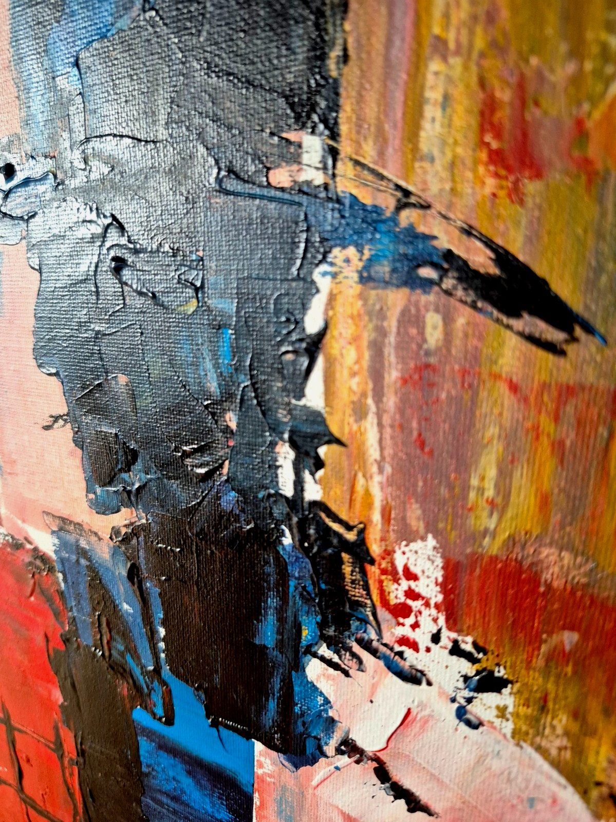 Original Signed Cowboy 11×14 Expressionist Acrylic Painting Dynamic Decor A046
