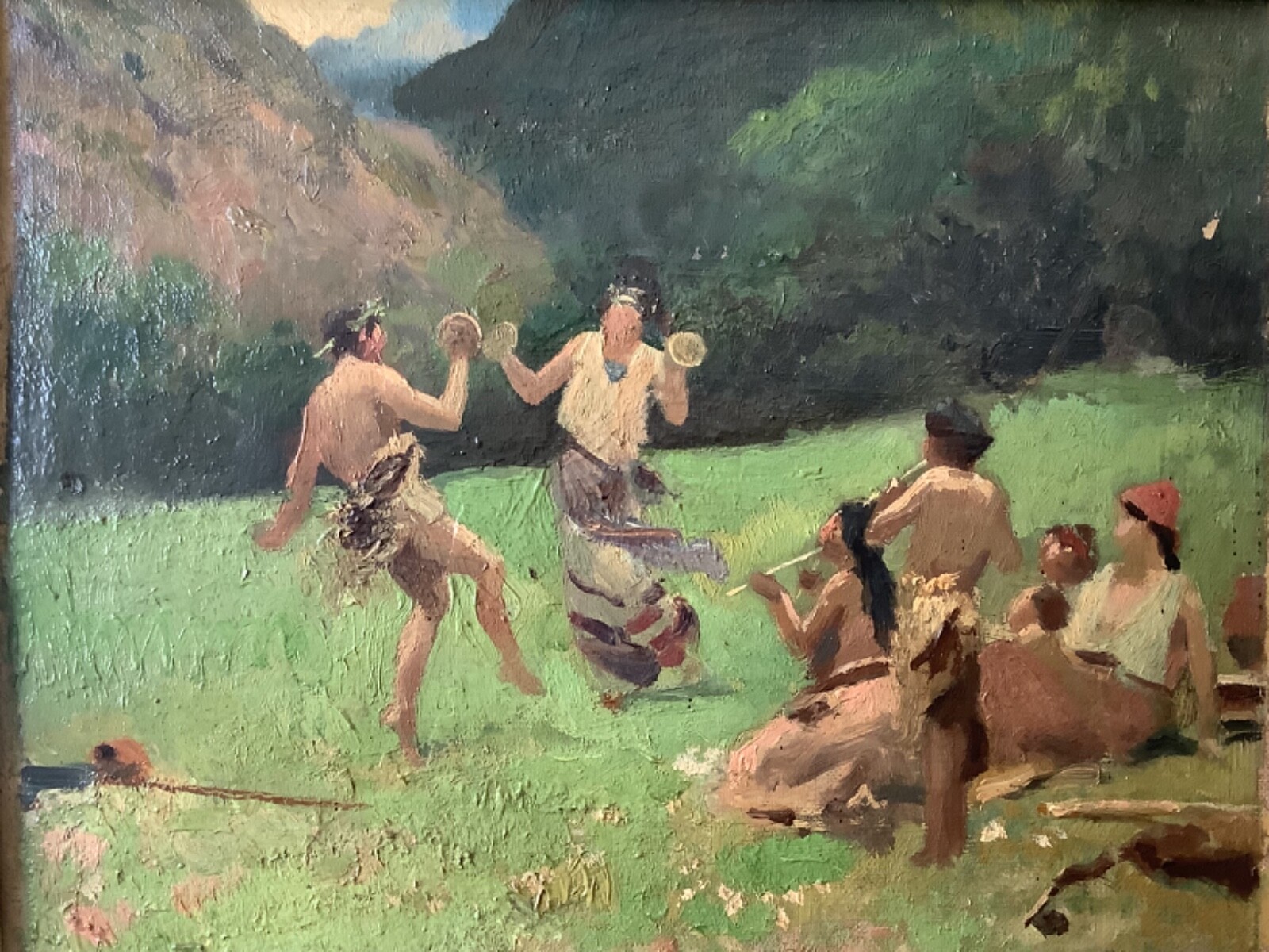 19th Century Impressionism Winslow HOMER ? Rare Native American Dance Oil Canvas