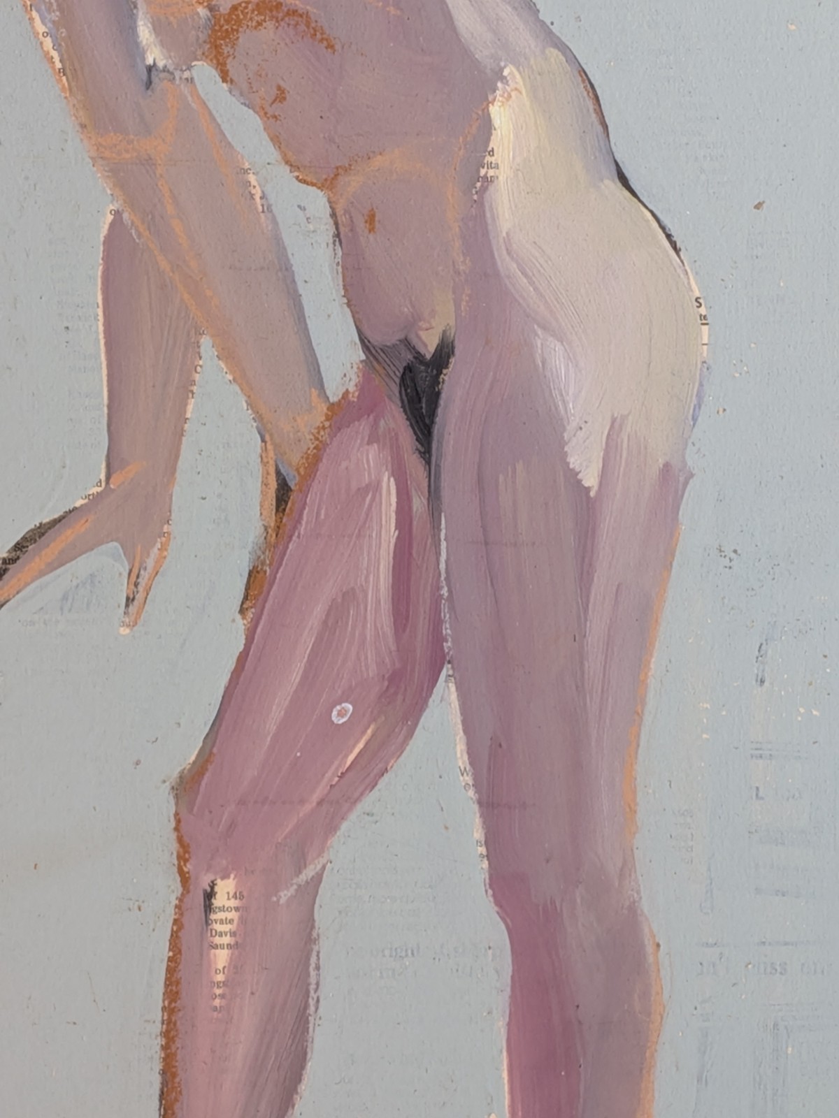 Vintage John Huszer figure study midcentury leaning female nude Rhode Island