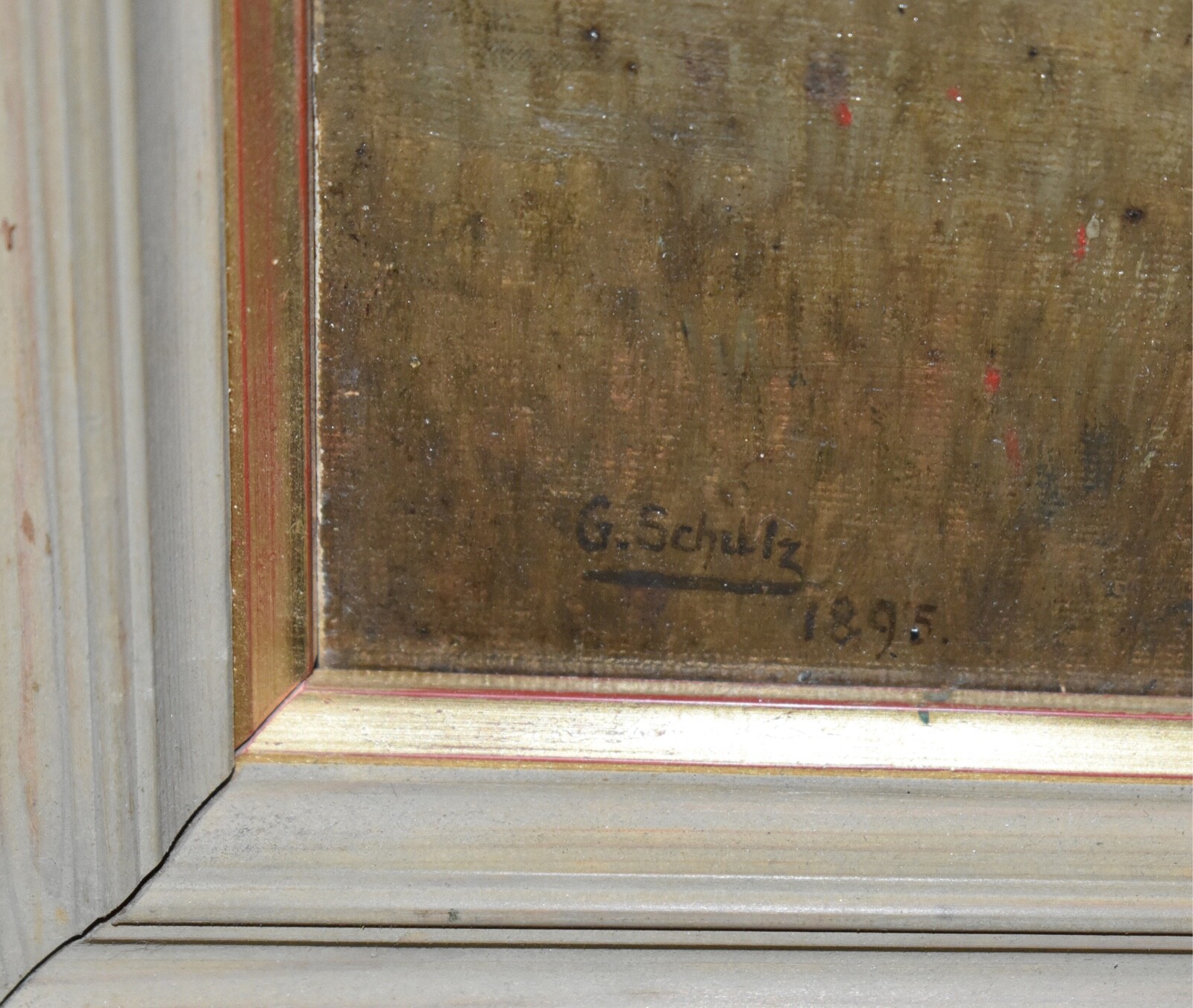GEORGE SCHULTZ-Chicago Impressionist-Original Signed Oil-Native American Commune