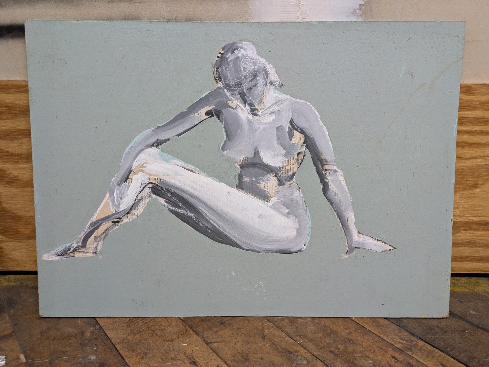 Vintage John Huszer 1913-83 figure study abstract female nude Rhode Island mcm