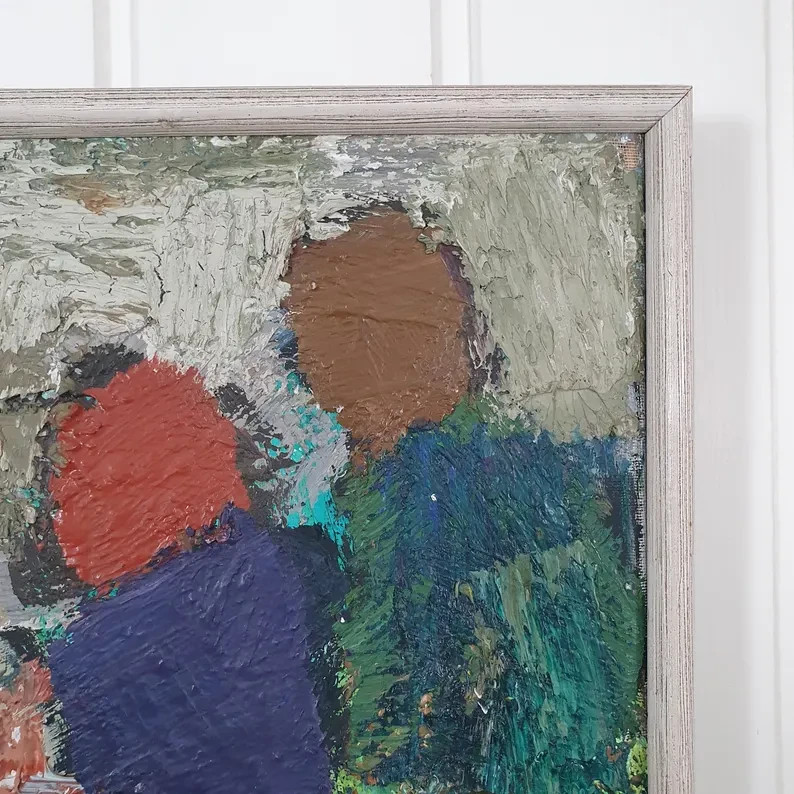 Gösta Falck Vintage Swedish Mid Century Oil Painting Original Modernism Art