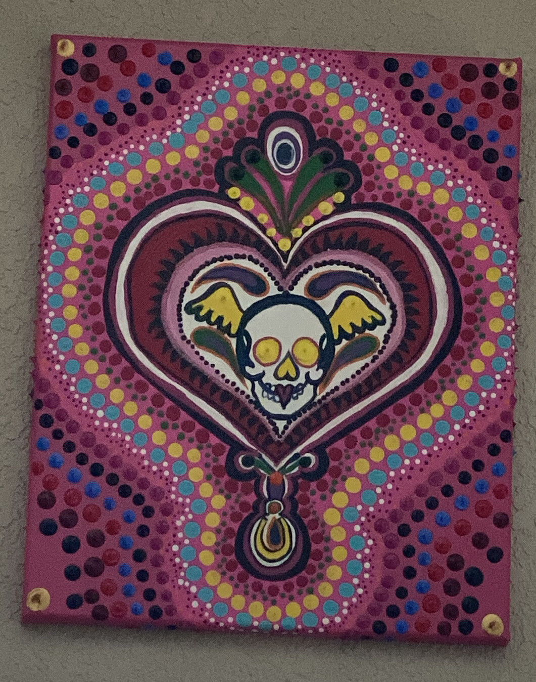 dia de los muertos art Acrylic Paint Canvas Size 11×14 Signed By Artist