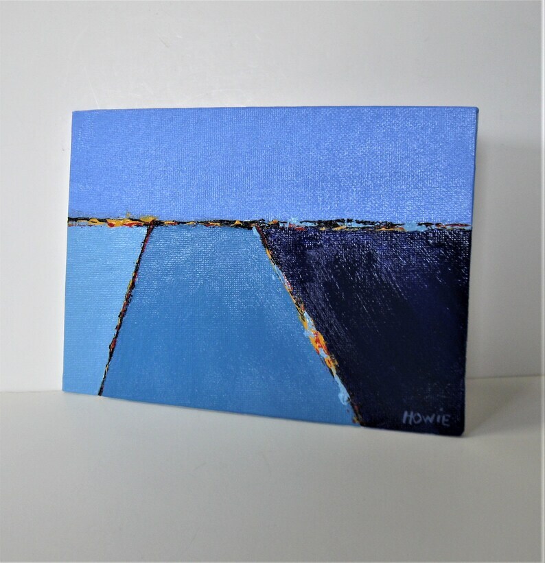 Original acrylic painting canvas, 7x 5, landscape, seascape, Brooke Howie, OOAK