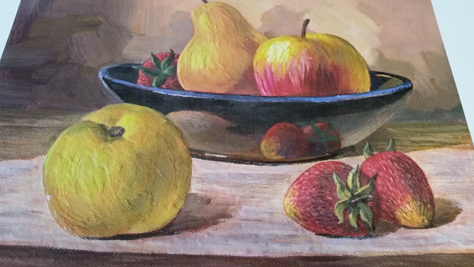 Bountiful Blessings Lithograph Painting on Canvas Signed Art Thanksgiving Decor