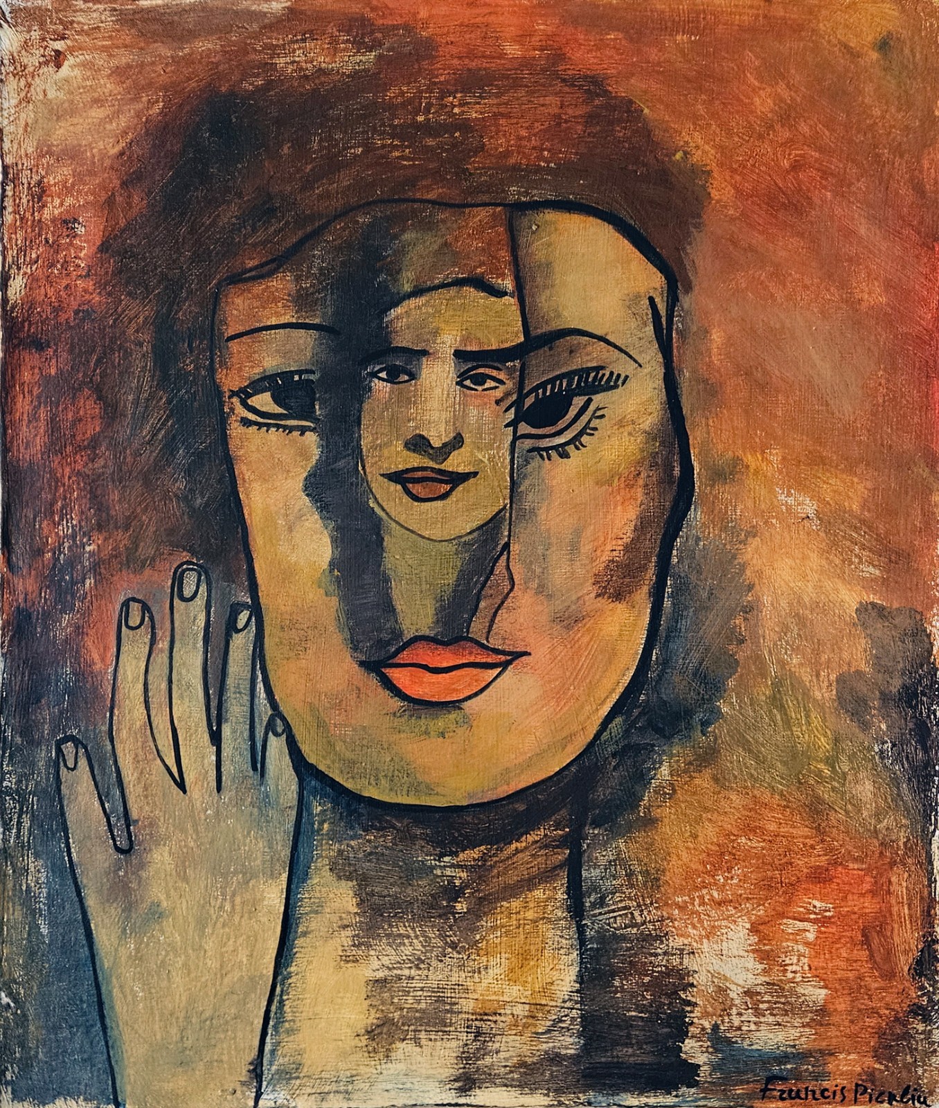 Francis Picabia Signed Abstract Oil Painting on Canvas – French Modern Art