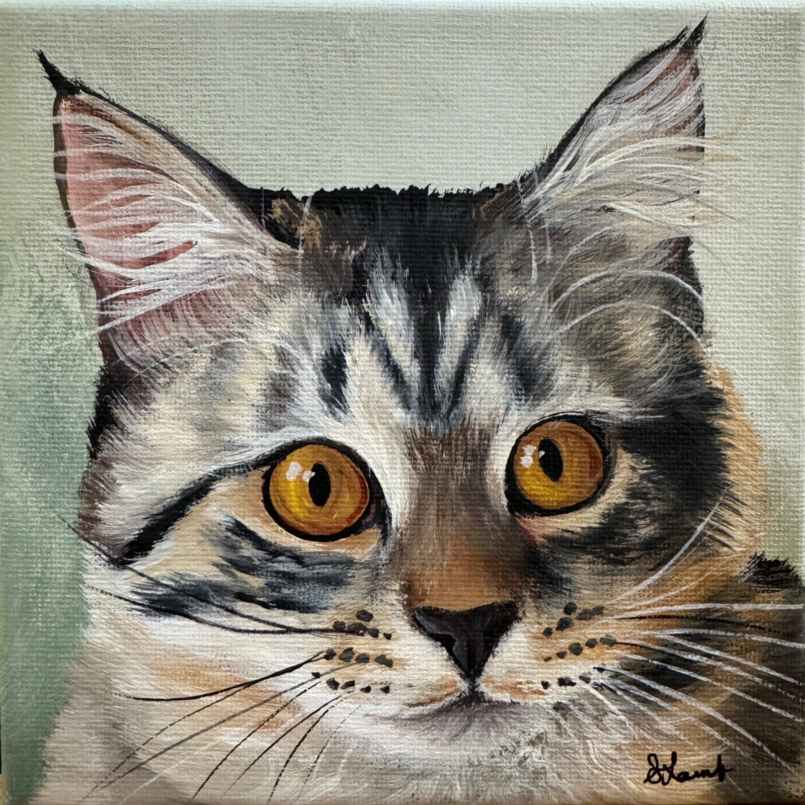 Custom Order 6″x6″ Pet Painting Animal Dog Cat Horse Commission Art