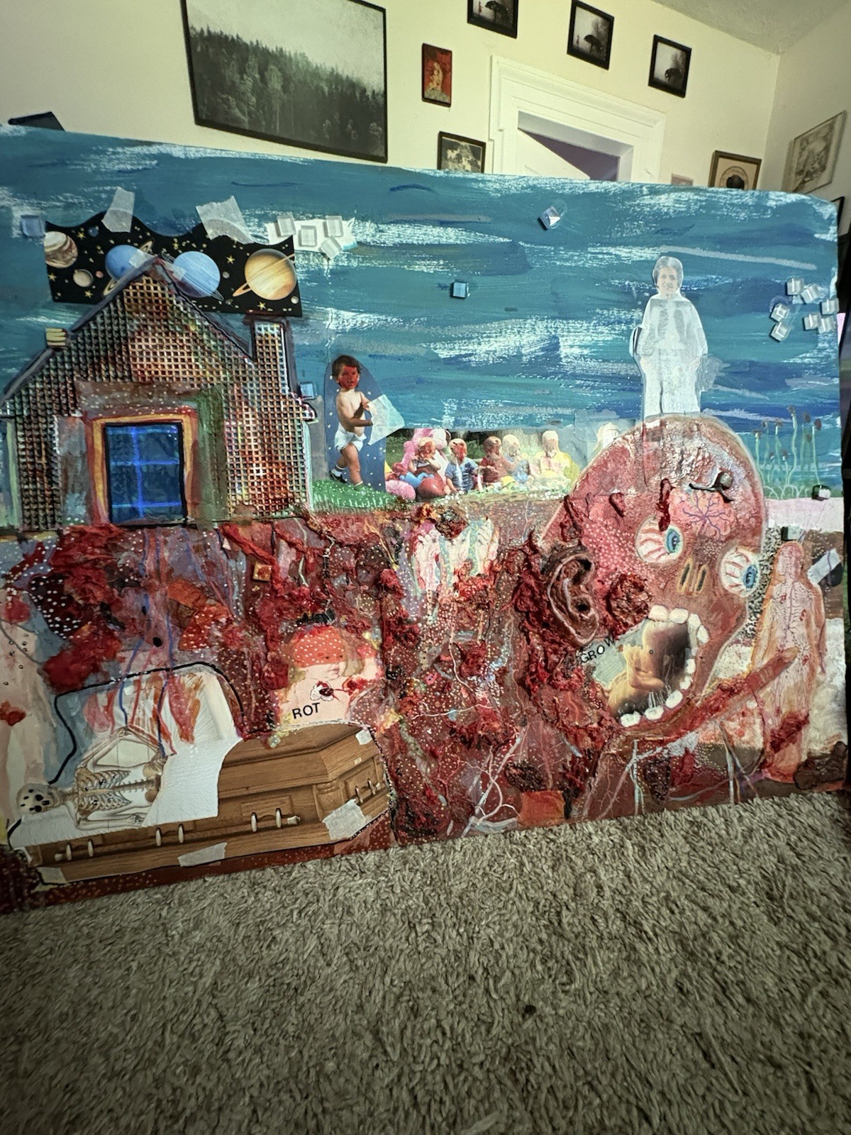 Mixed Media Horror Painting