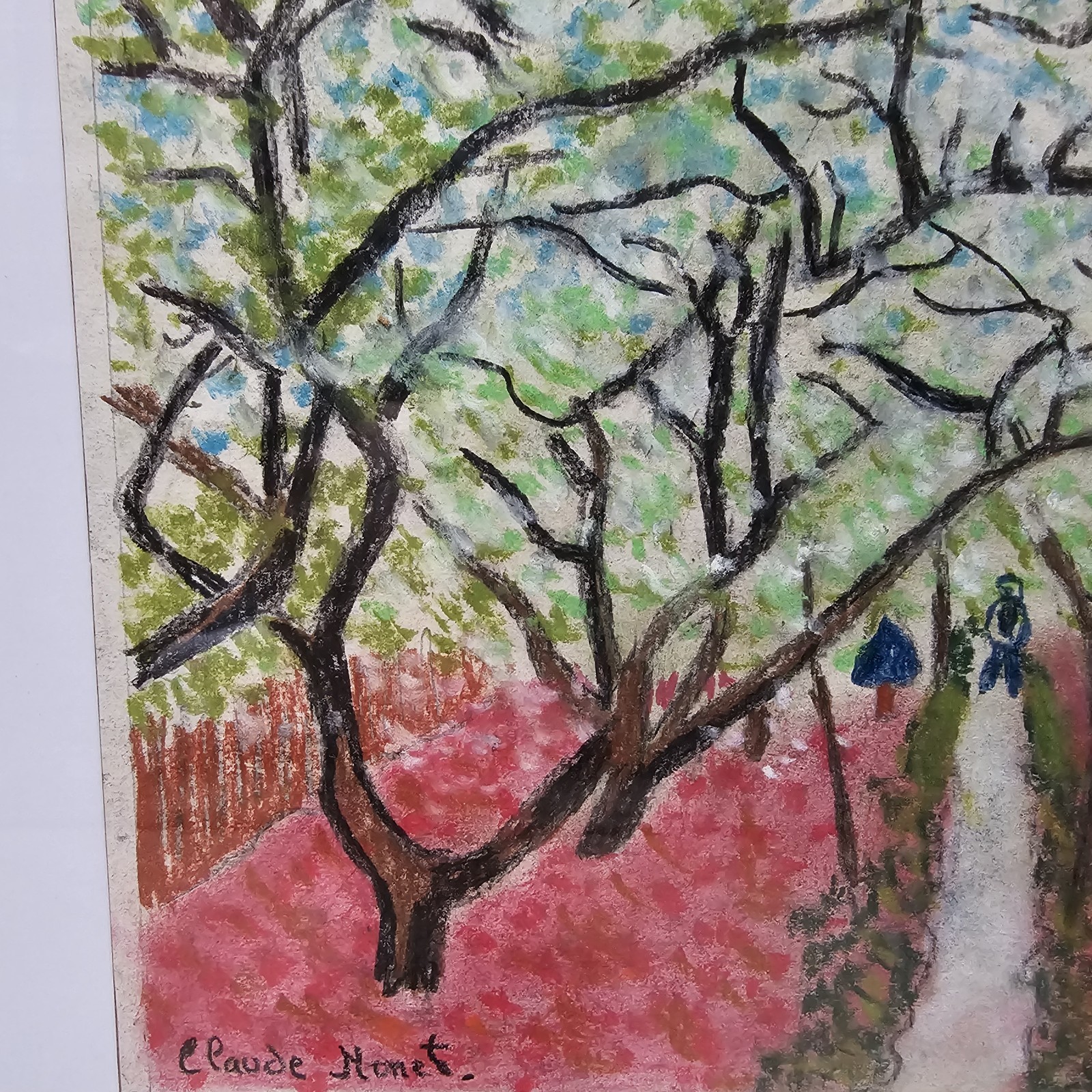Claude Monet Original Painting -Signed -Gallery Stamp -Framed -Not a Copy