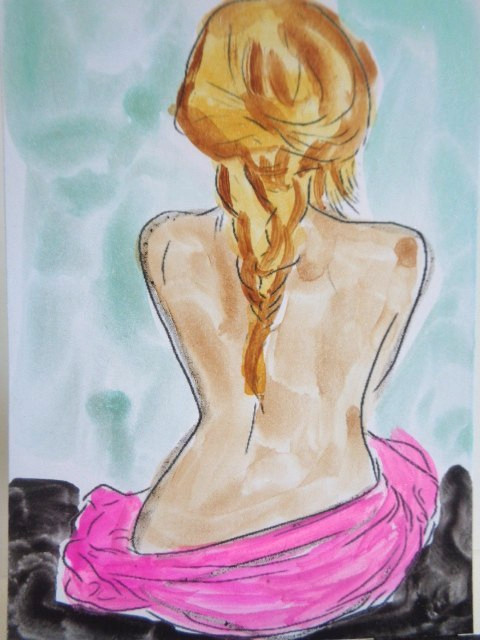 ACEO Women In Art – NUDE POSE MODEL Painting ART