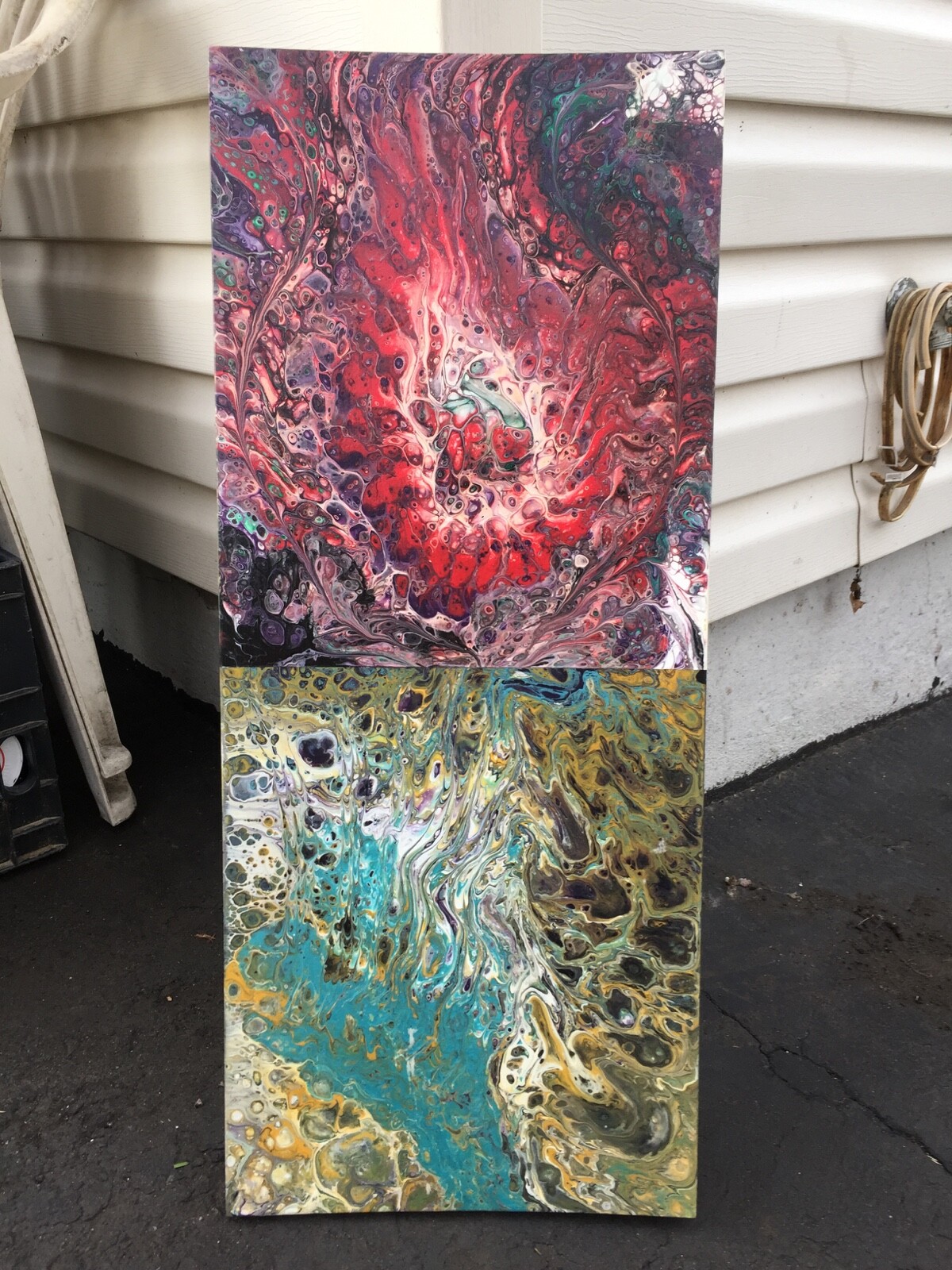 Acrylic Pouring on Wood