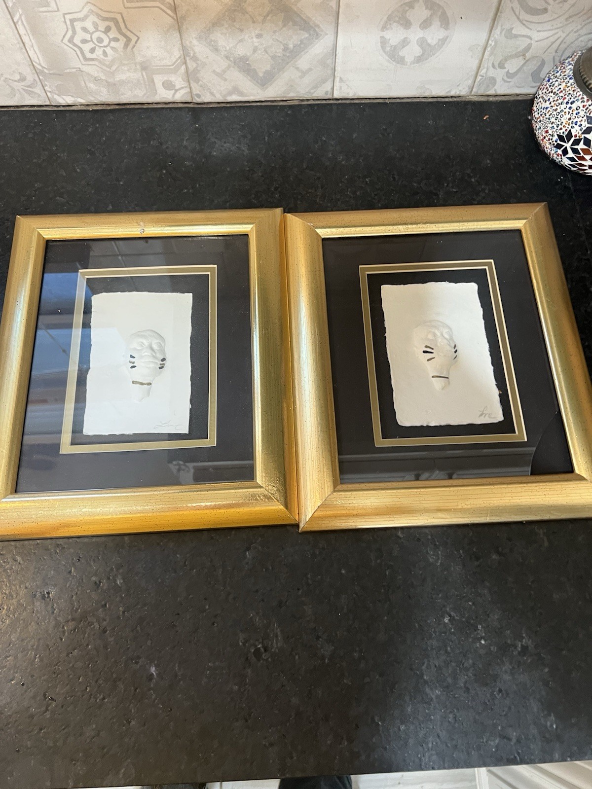 2 Framed & Matted Signed African Portrait? 12 X 10 Signed