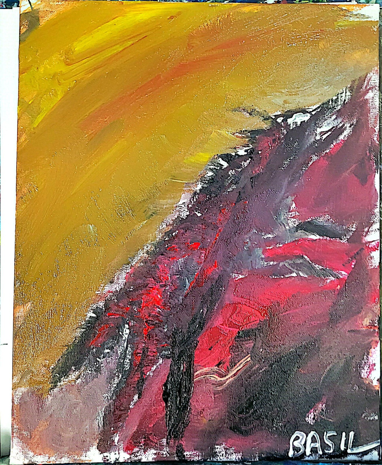 Black Wolf Unique Abstract Expressionism Wall Art Canvas Board 11×14