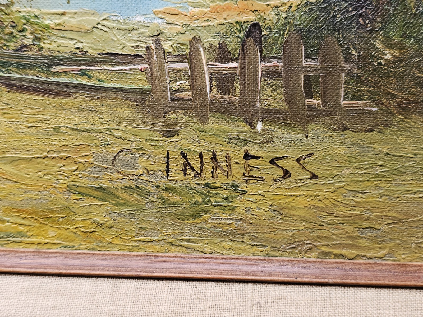 Beautiful Original Clara Inness landscape painting signed C. Inness