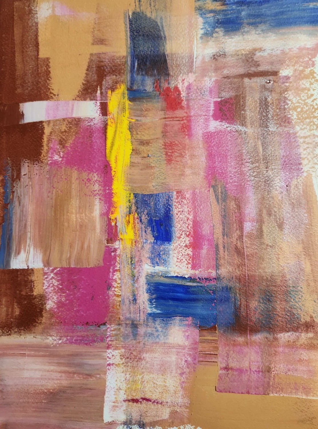 Original Art 14X11 Paper Abstract Modern Wall Art Hand Painted Impressionistic