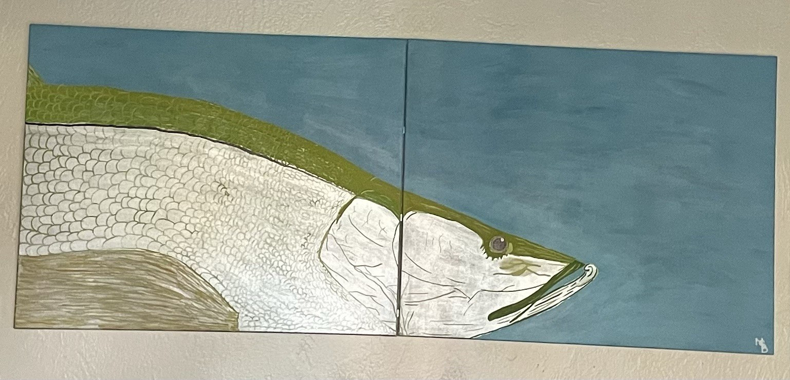Natural Landscapes Signed Original Canvas Fish Painting “Line Sider” 2026
