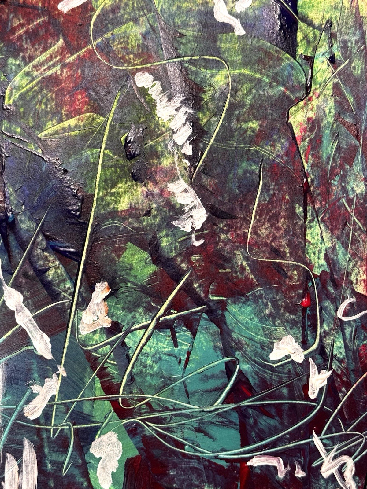 Original Abstract Expressionism 9X12 Groundcover Paper Ink Handmade Signed 14