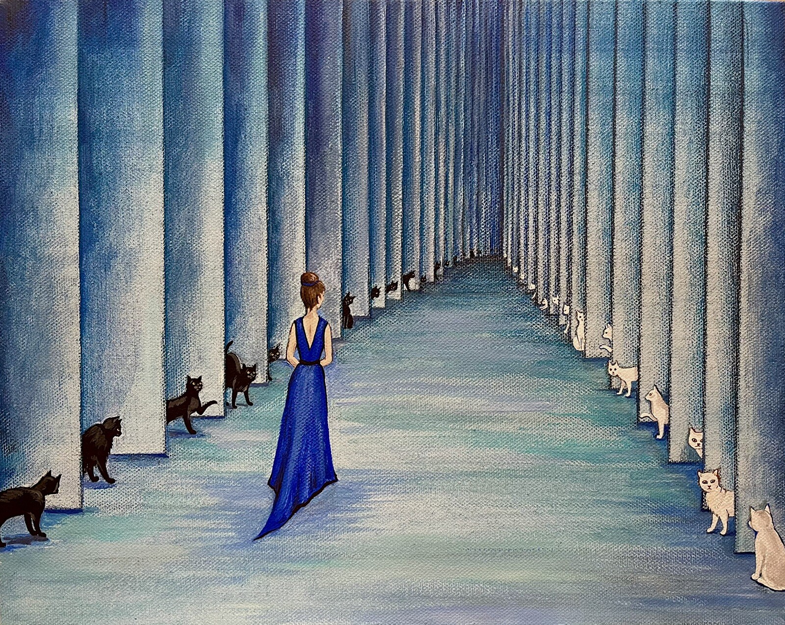 4×6 PRINT OF PAINTING RYTA WITCH BLACK CAT HALLOWEEN HAUNTED HOUSE Salem Art 🍁