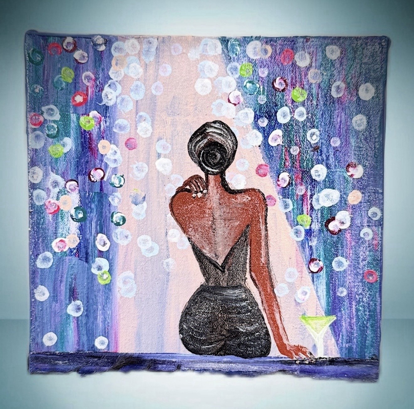 Handmade Original Canvas Artwork – Modern Wall Decor -elegant Women Artwork