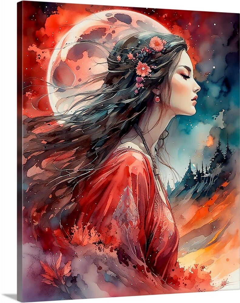 Female Ladies Women’s Fashion Art Painting Gallery Canvas Wrap Soft Wall Art