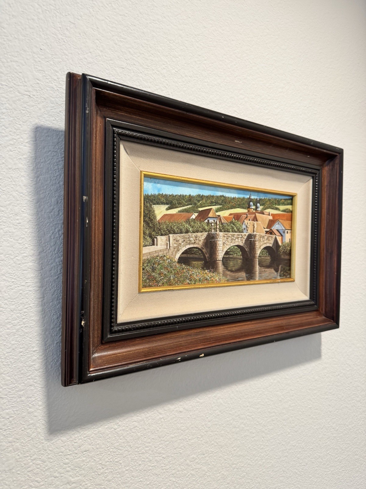 EUGENE SCHMIDT Original Bridge Over the LANDSCAPE SANTA BARBARA Oil Canvas COA