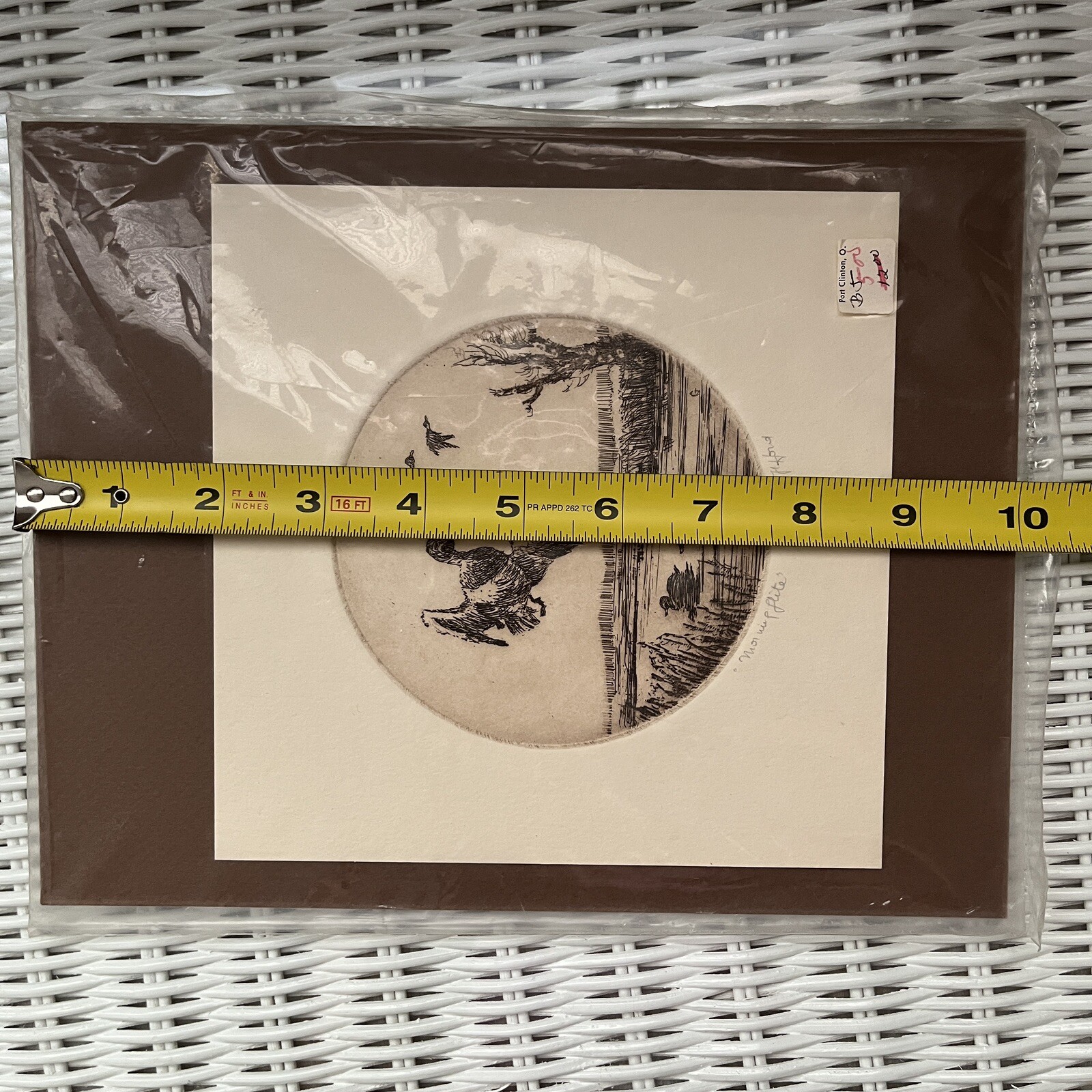 Vintage Original Etching Ducks flying paint «Morning flite», Signed Gifford