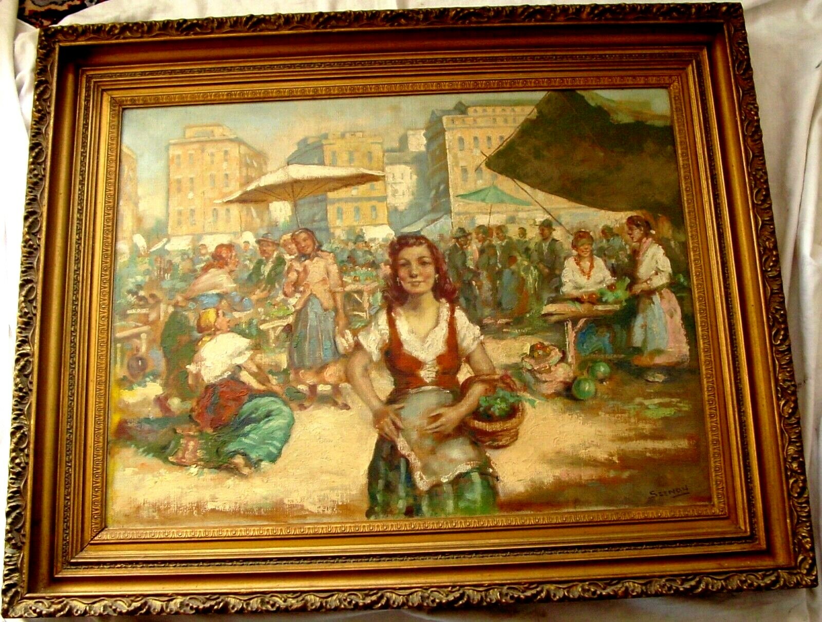 LISTED HUNGARIAN ARTIST ARISZTID SZENDY 1903-1972 FINE ORIGINAL OIL PAINTING