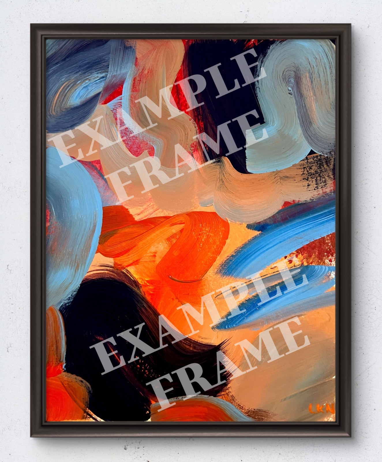 Laeknapes Original Abstract Painting 14X11 Canvas Home Expressionist Neon Fox