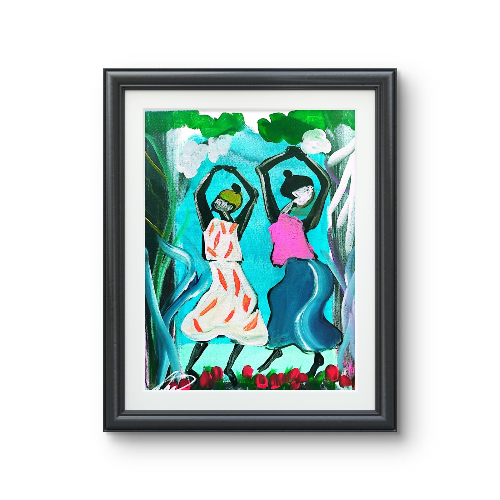Original art 14 X 11 The Dance CANVAS Colorful Modern Art Acrylic Painting