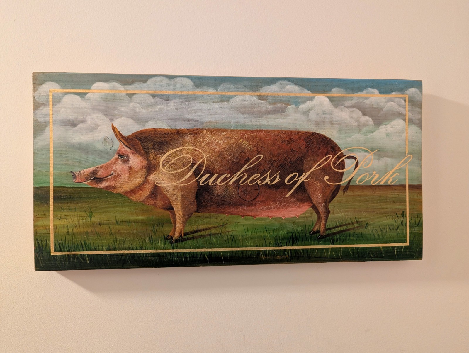 Original Artwork Acrylic on solid wood Pig. Artist Gigi Begin