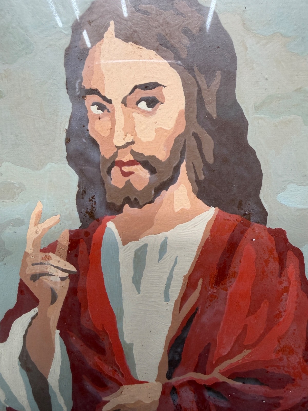 Vintage JESUS CHRIST Paint by Numbers Framed Picture Religious 8.25″x10.25″