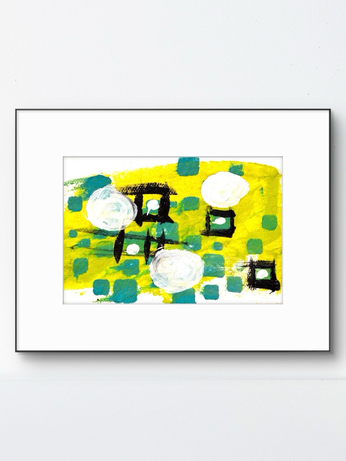 Original Abstract Expressionism 4×6 Colorful Modern Signed Small Art 19