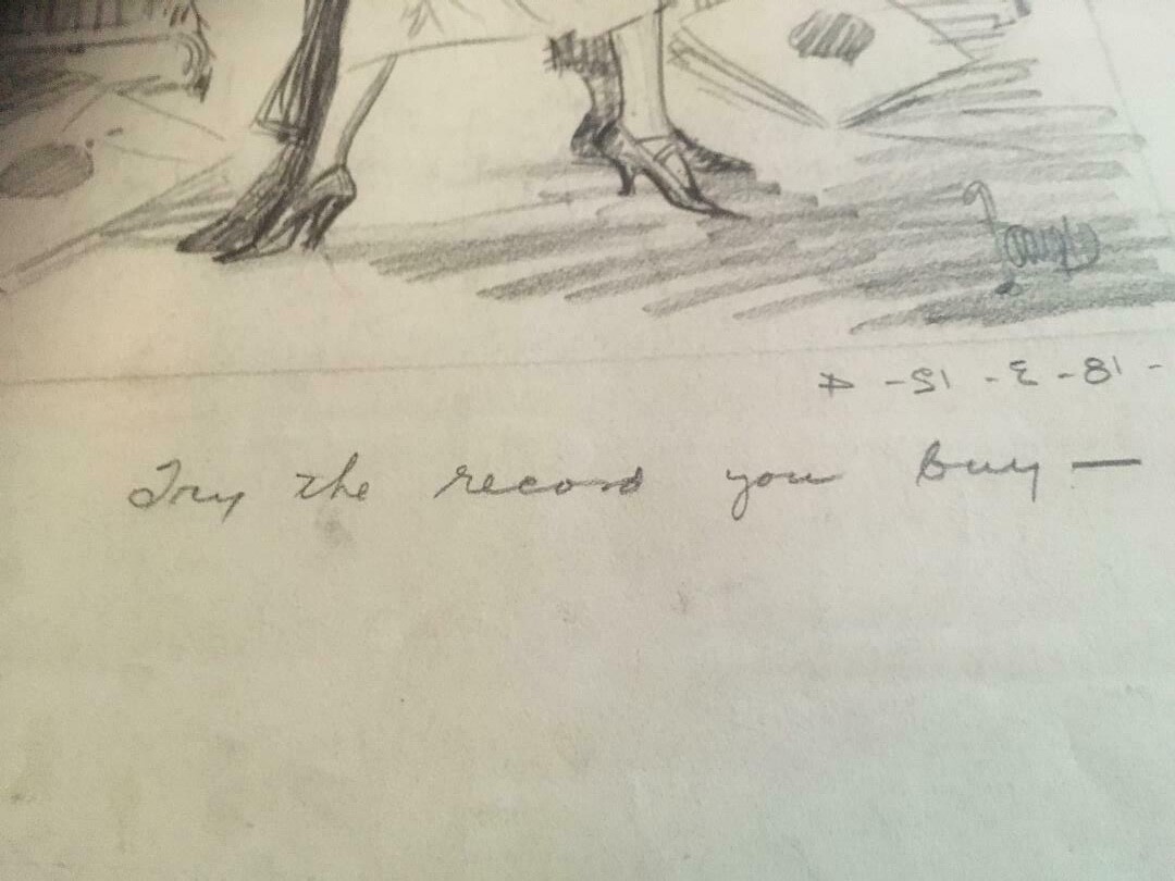 HARRY C TEMPLE , published Newspaper «Try the Record you buy» Illustration *