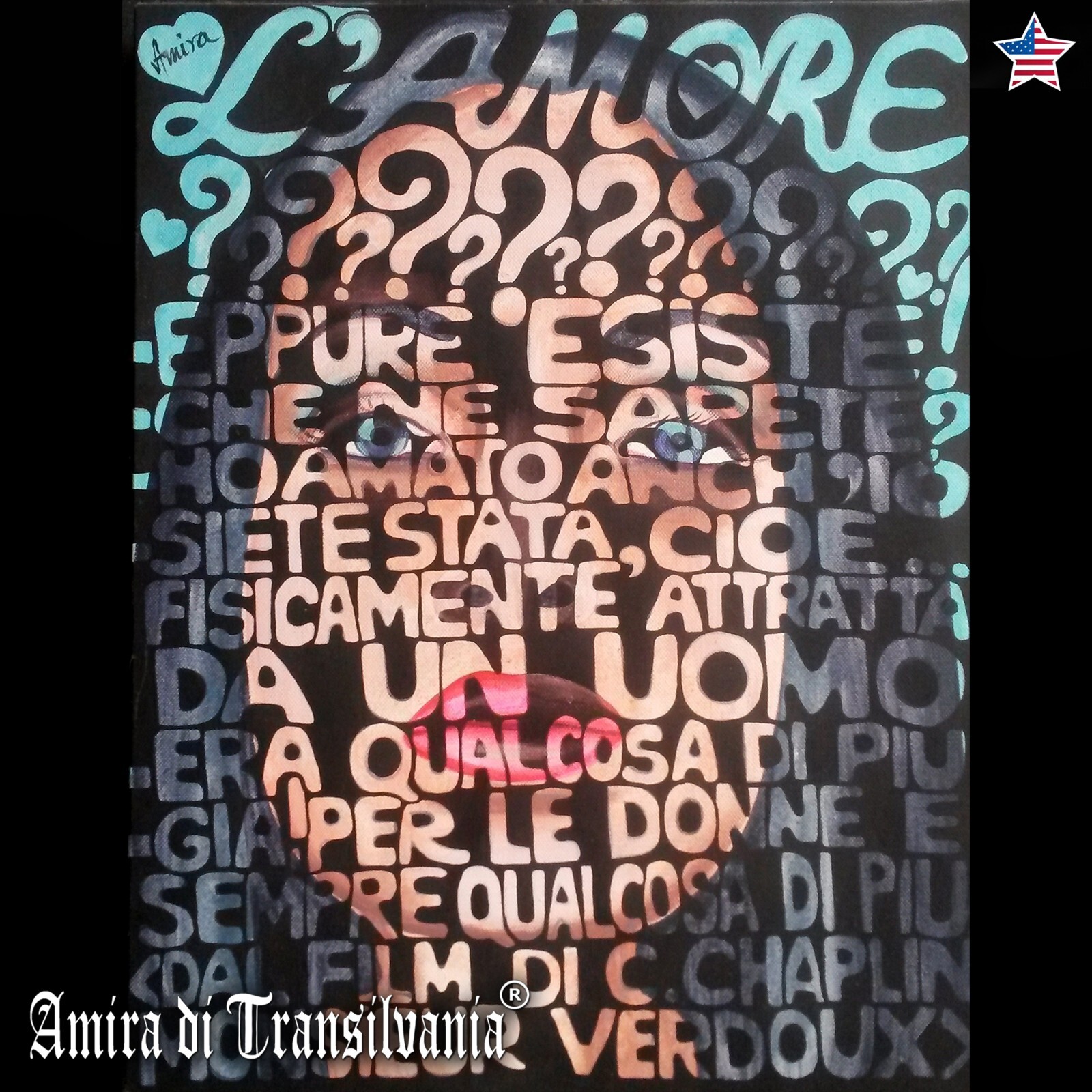 self portrait artist contemporary painting pop art letters number home decor bid