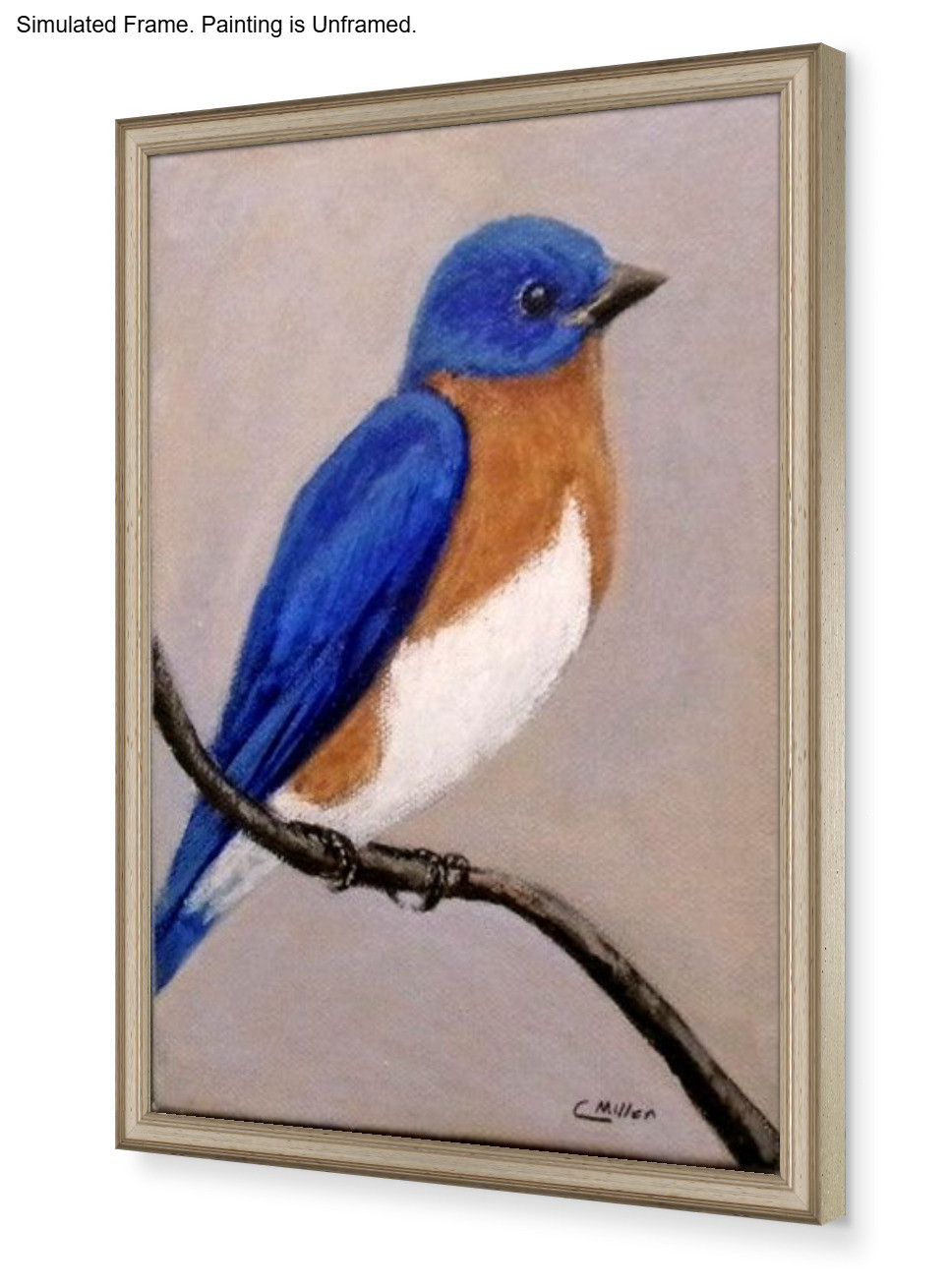 Bluebird Original Bird Painting by Chris Miller 5×7 Wildlife Fine Art Decor