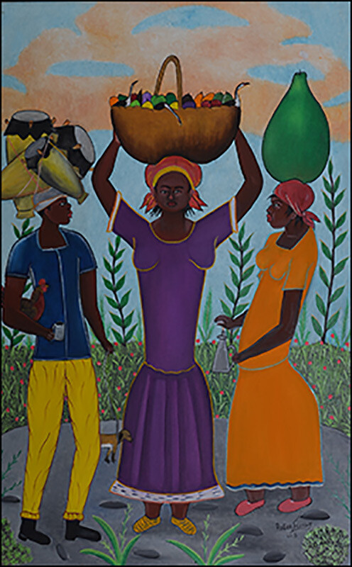 Haitian Art – Roadside by Roger Francois 20 x 30