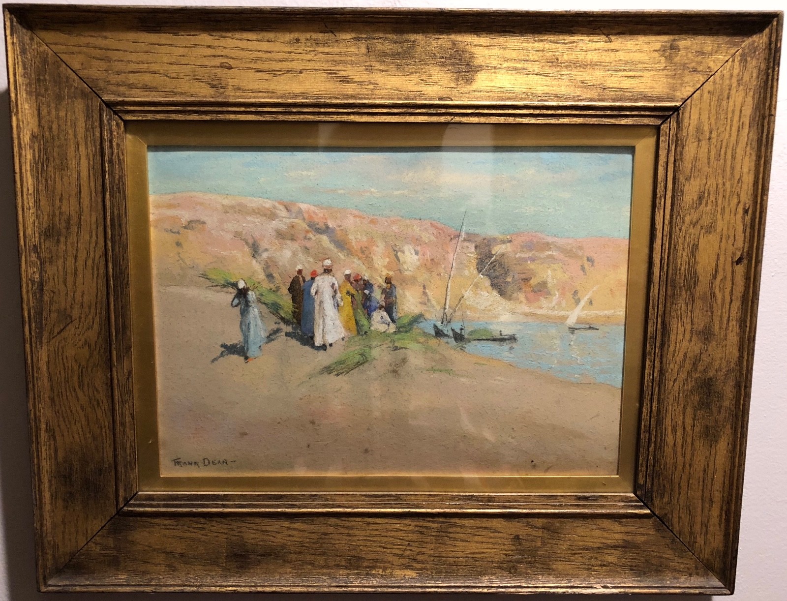 Frank Dean; ‘Traders on the Nile’, Original Oil/Board, Coll. Sir H. Sutcliffe