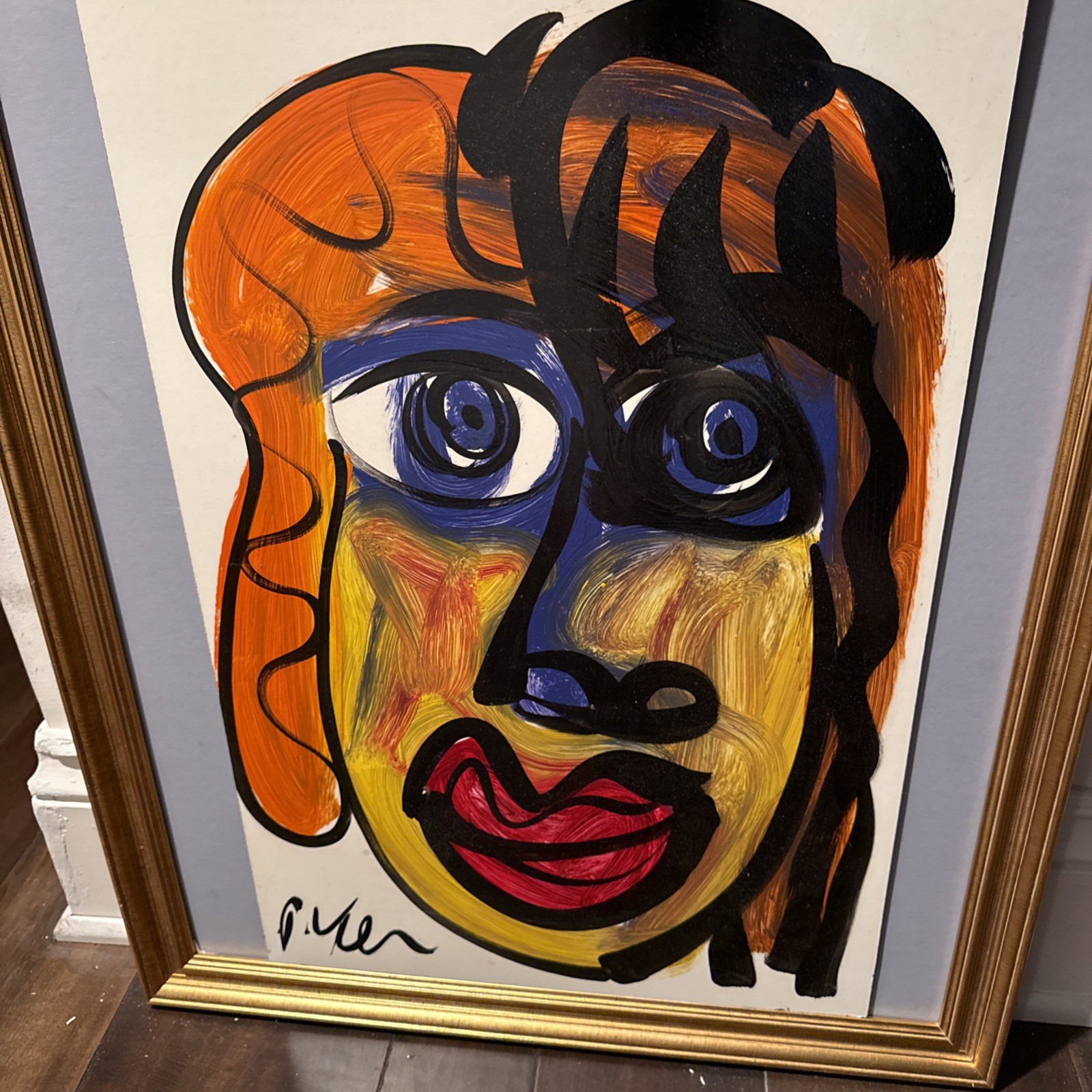 Peter Keil Abstract Portrait Painting COA Modern Art 24” X 16”