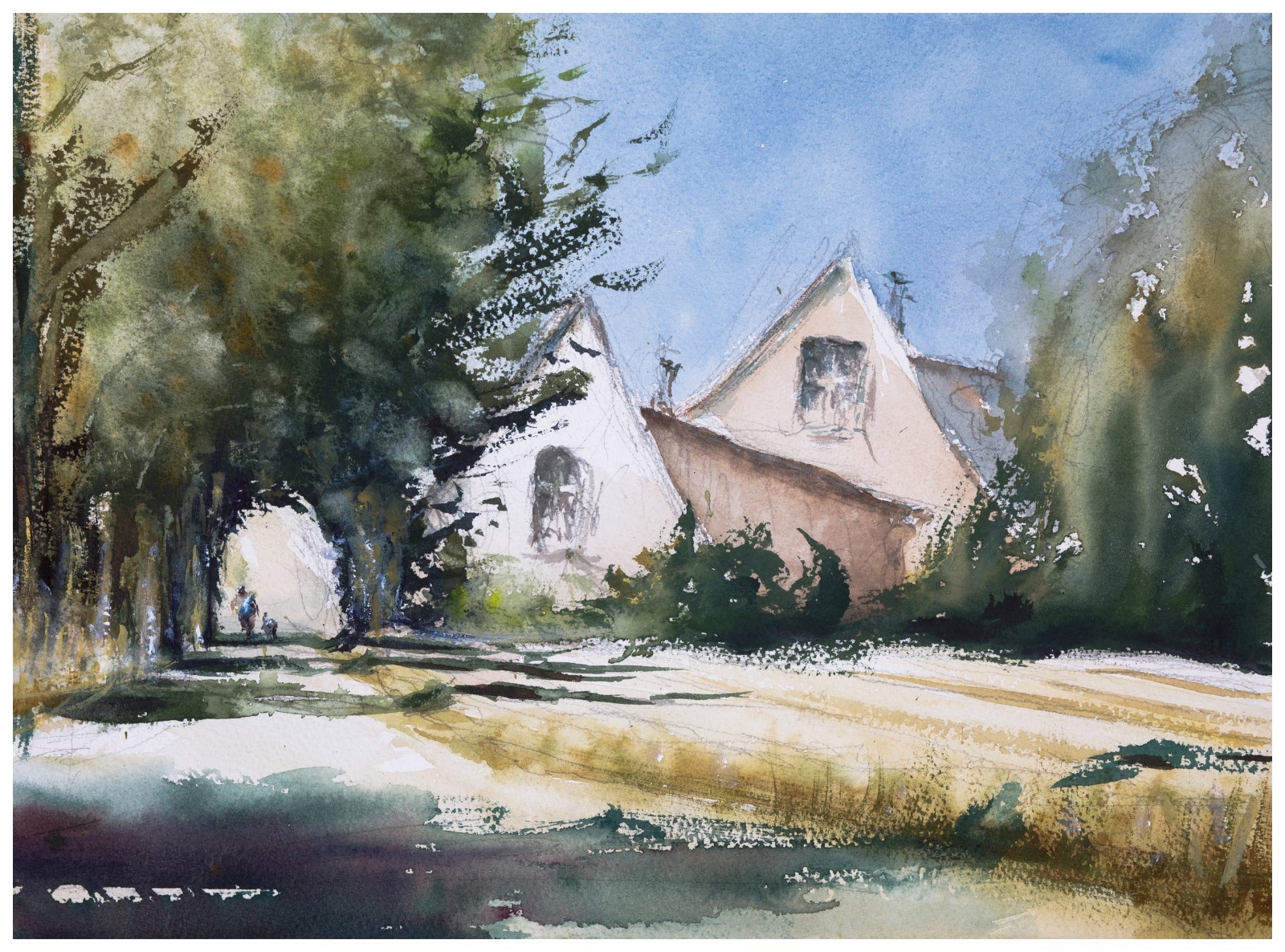 445 Coesfeld Original Watercolor Painting Painting Impressionist