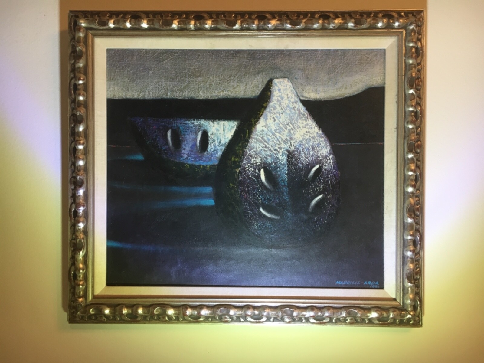 Renown Artist Mario Madrigal-Arcia Orig Oil Painting Frutas Objetos petit