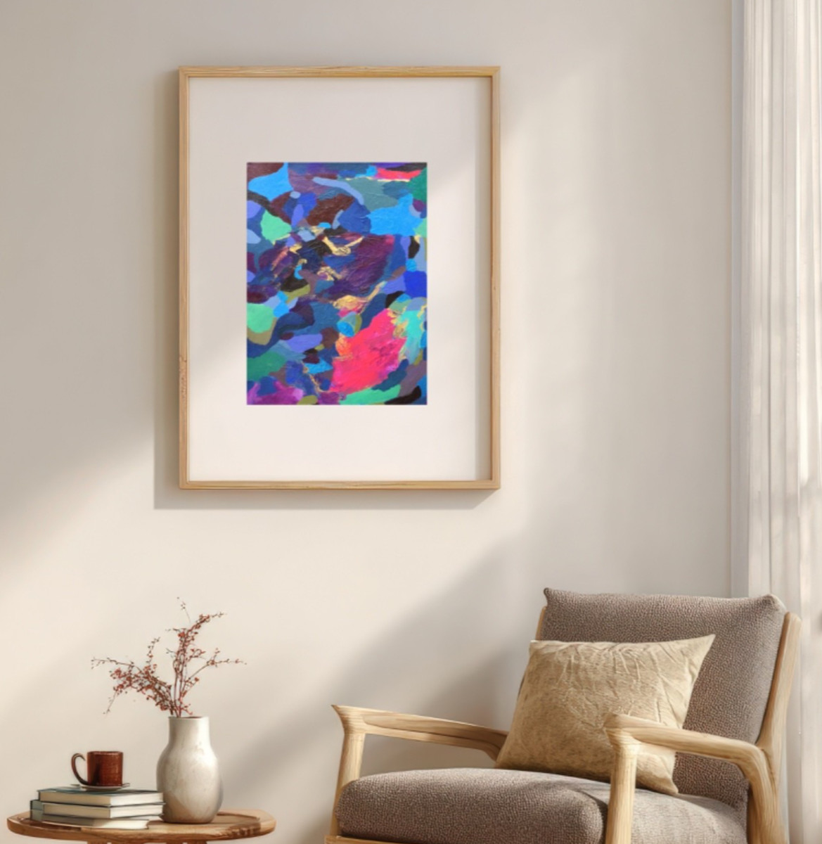 Abstract Painting Original Acrylic Colorful Modern Art 11 x 14 Paper Jimarieart
