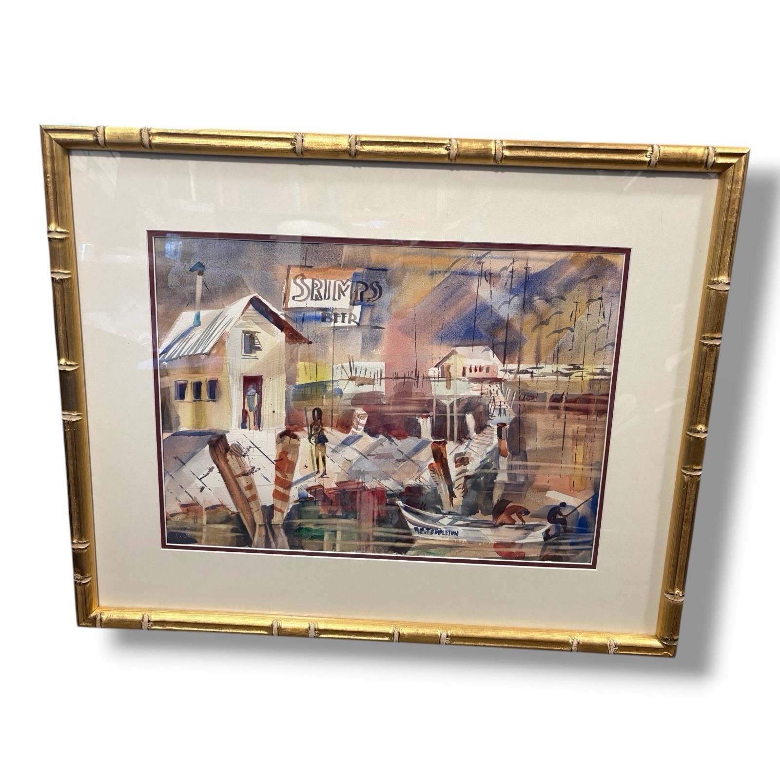 Original R.E. Templeton Watercolor  Framed Painting